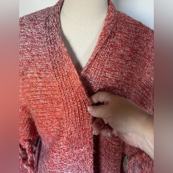 NEW w/TAGS Frye & Co. Pink Orange Ombre Knit Open Cardigan Sweater Size 1X - Picture 6 of 13